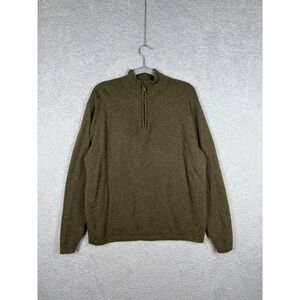 Daniel Bishop 100% Cashmere 1/4 Zip Pullover Sweater Olive Green Men's Size L